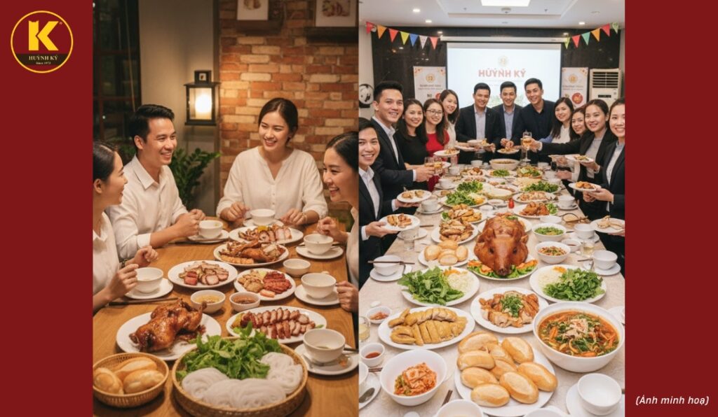 Sự phù hợp của Set món quay liên hoan họp mặt cho từng quy mô tiệc