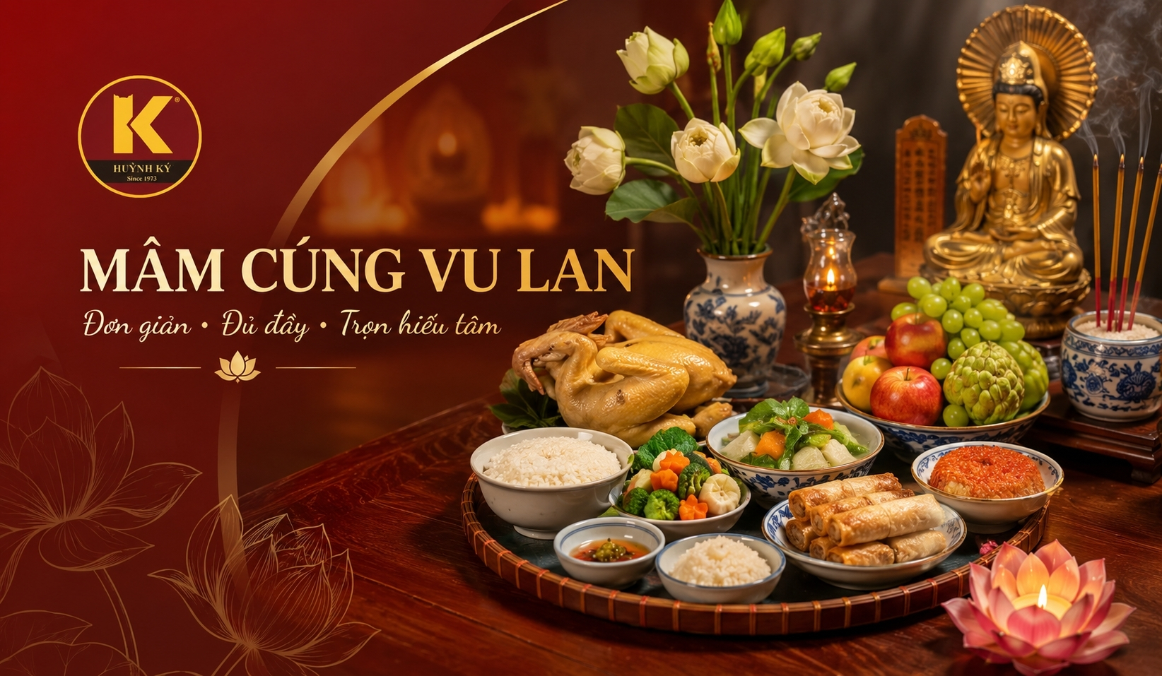Mâm cúng Vu Lan đơn giản cho gia đình hiện đại