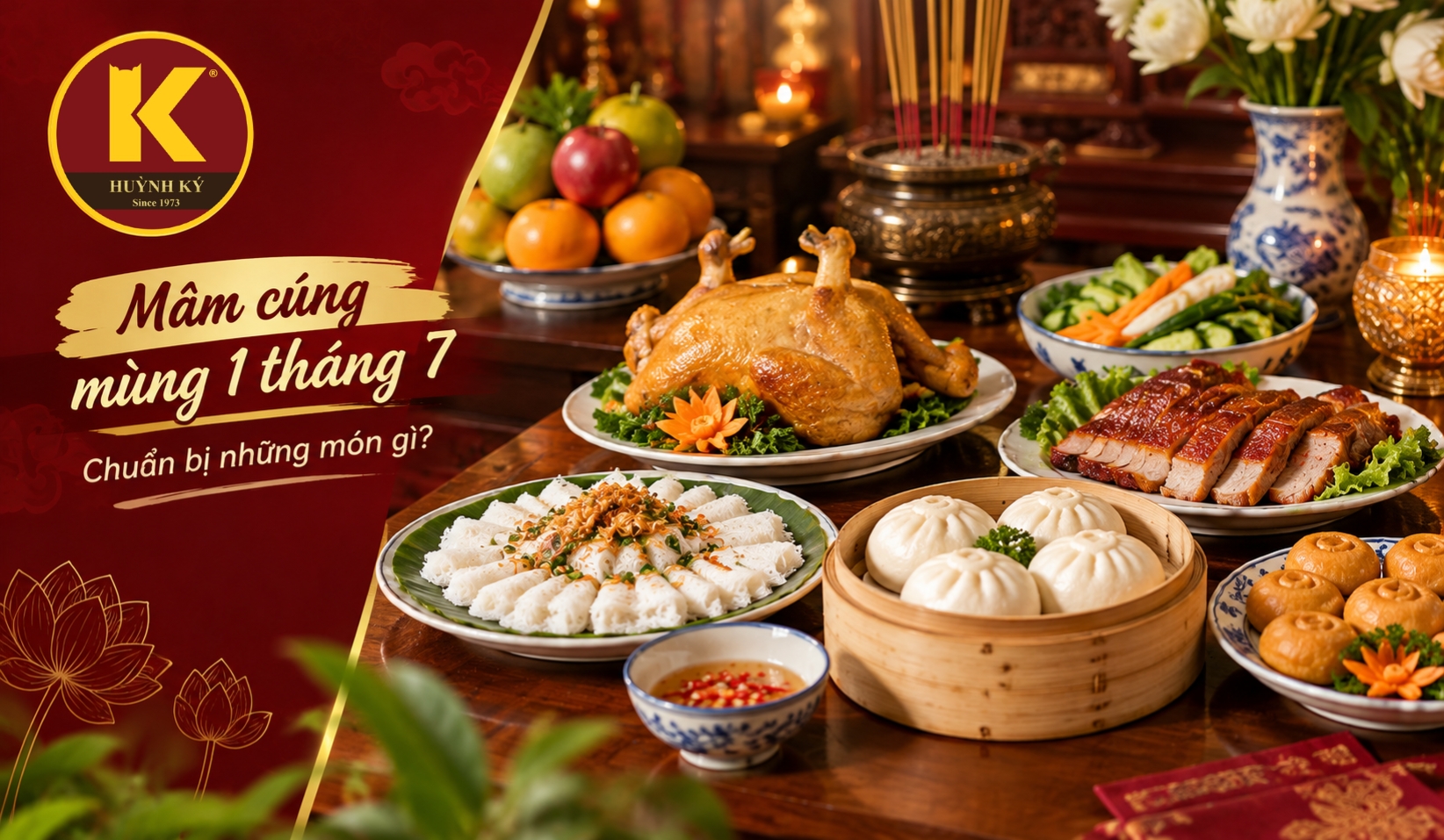 Mâm cúng mùng 1 tháng 7 âm lịch