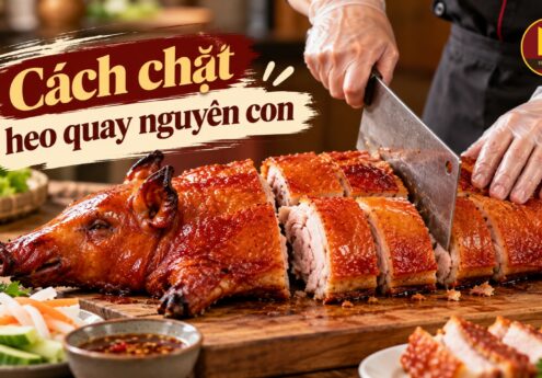 Cách chặt heo quay nguyên con đúng cách